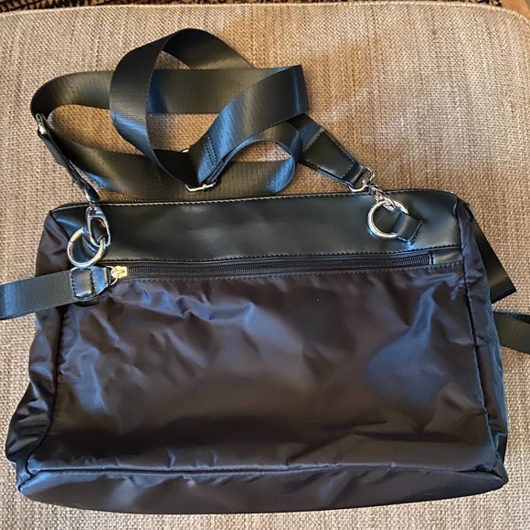 Utilitarian nylon shoulder bag, Simons, Black - Picture 2 of 4